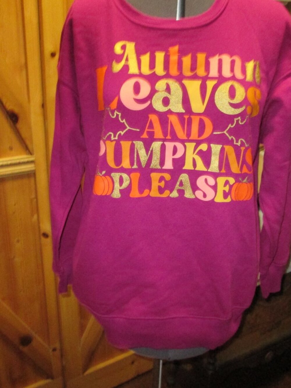 POSITIVITEES GRAPHIC FALL PUMPKIN SWEATSHIRT LADIES SM